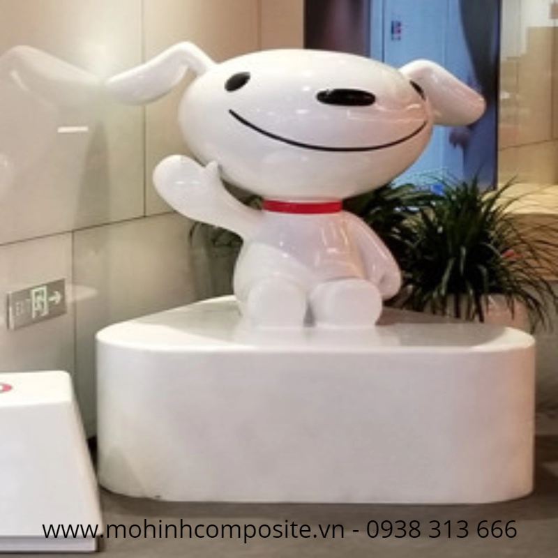 mo hinh bang nhua composite cao cap22 1 1185 - Bục trang trí chú cún từ chất liệu composite [ Cao 1,5m, rộng 0,75m ]